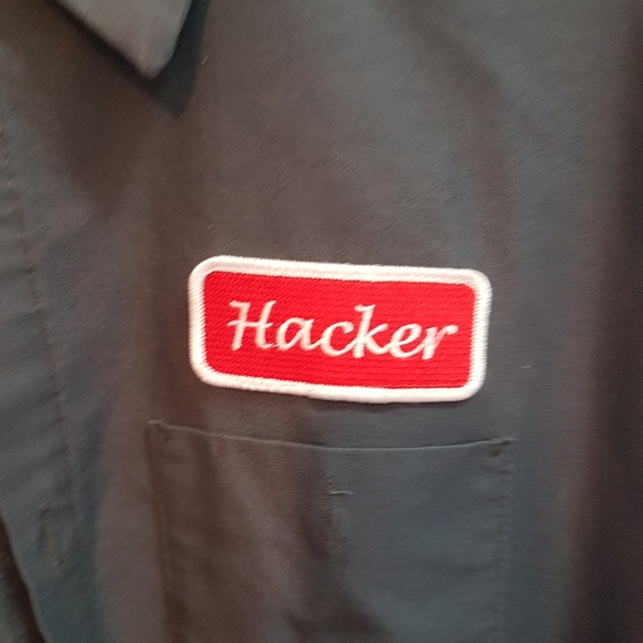 Hacker Mens shop shirt with  patch - Picture 3 of 4